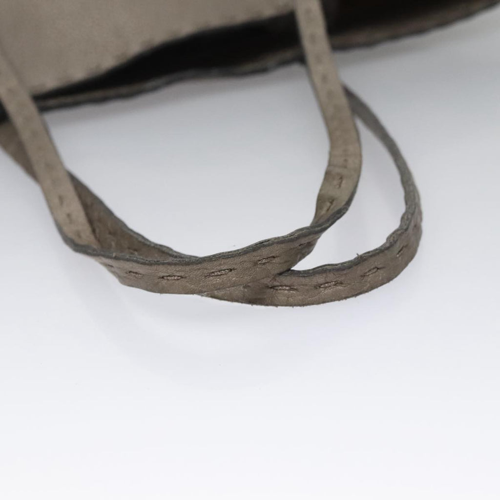 FENDI Celeria Hand Bag Leather Silver ep7070