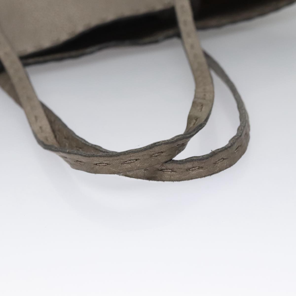 FENDI Celeria Hand Bag Leather Silver ep7070
