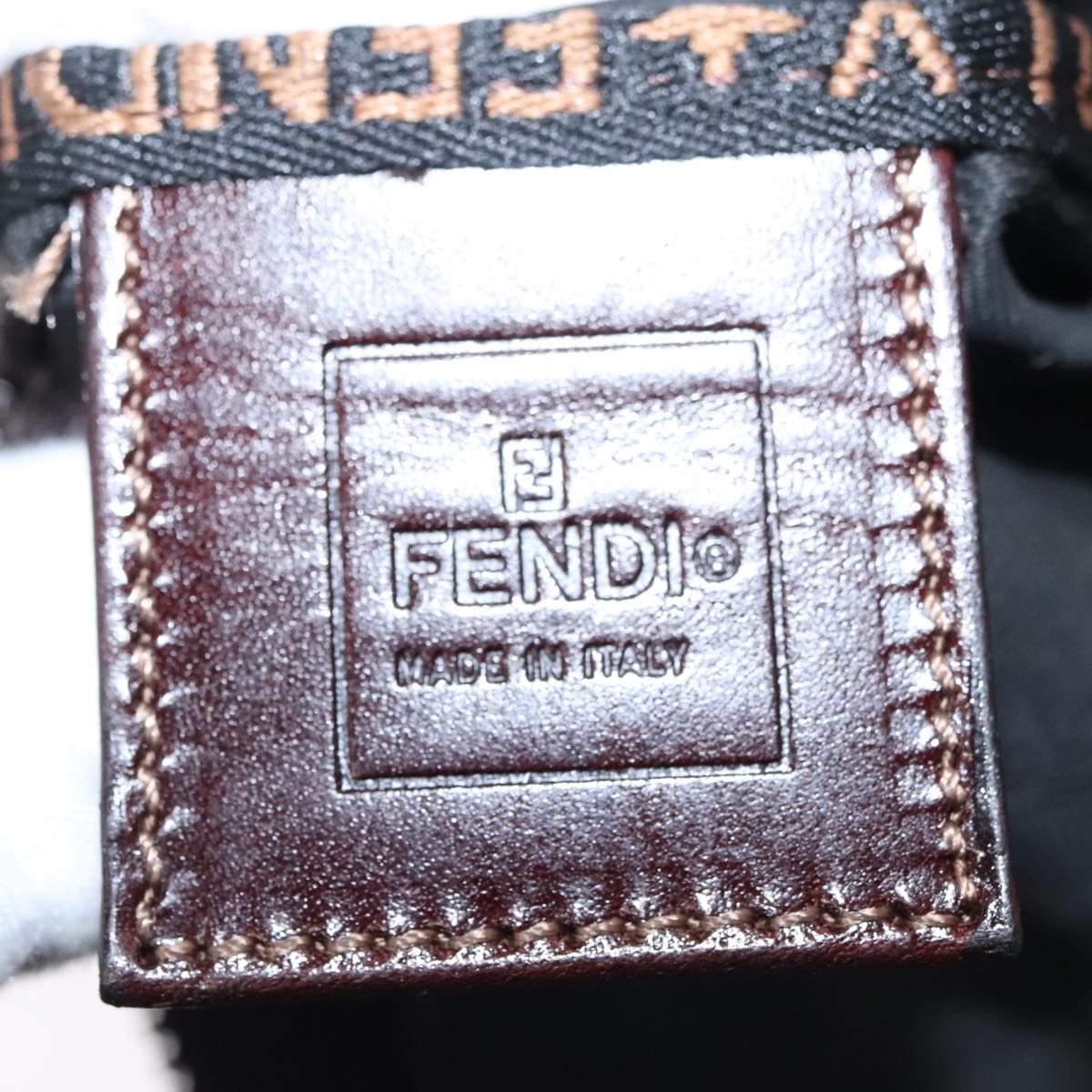 FENDI Zucca Canvas Pouch Brown Black ep7110