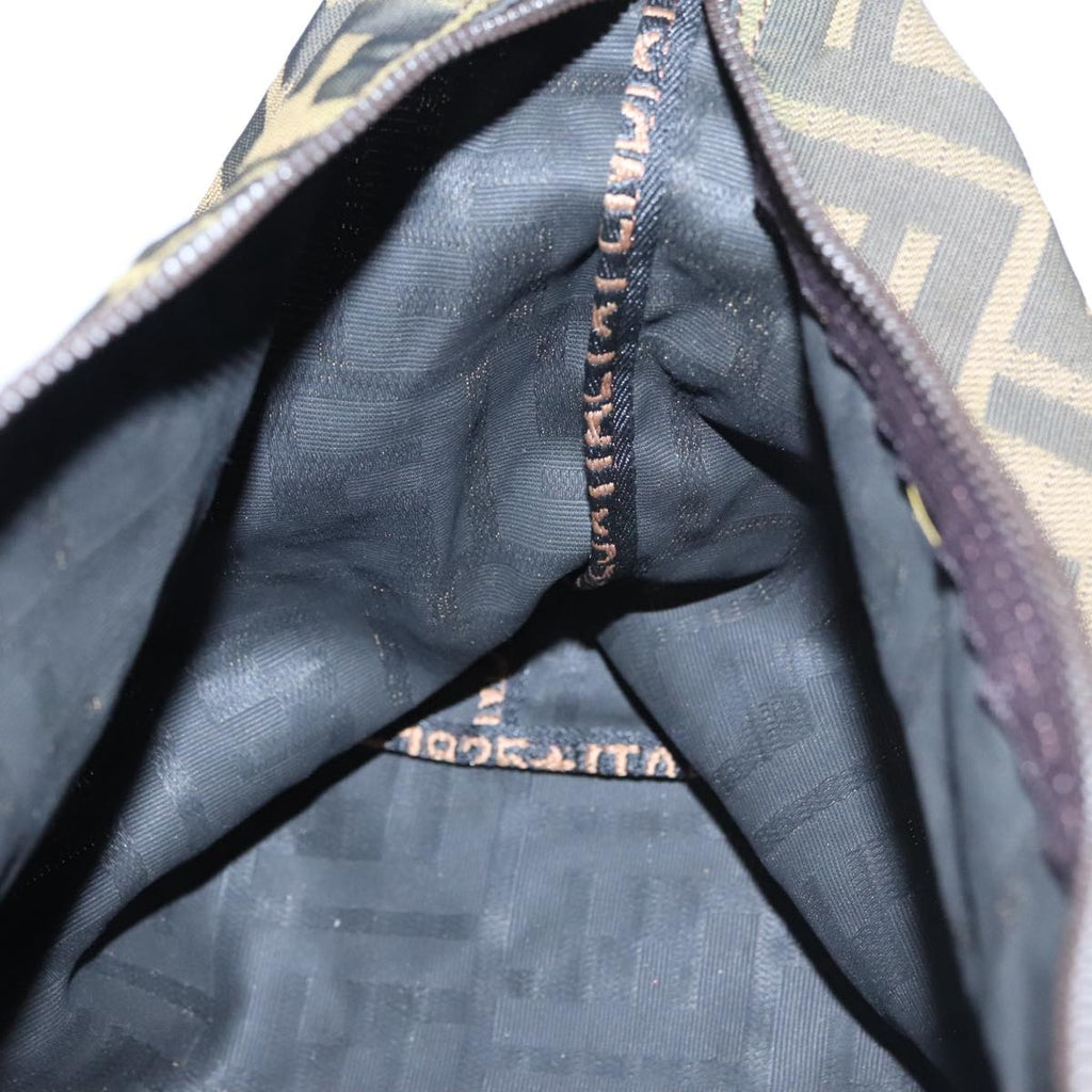 FENDI Zucca Canvas Pouch Brown Black ep7110