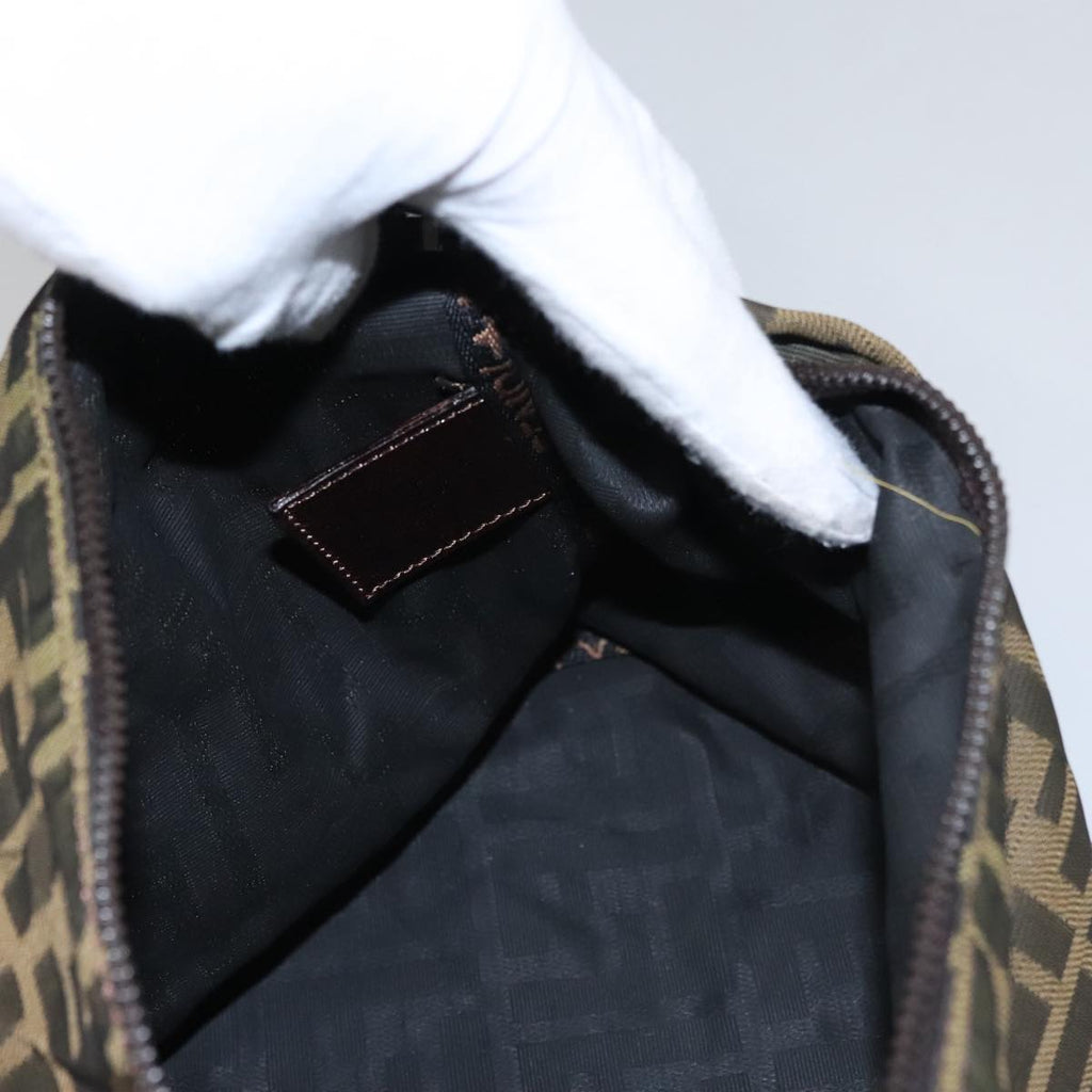 FENDI Zucca Canvas Pouch Brown Black ep7110