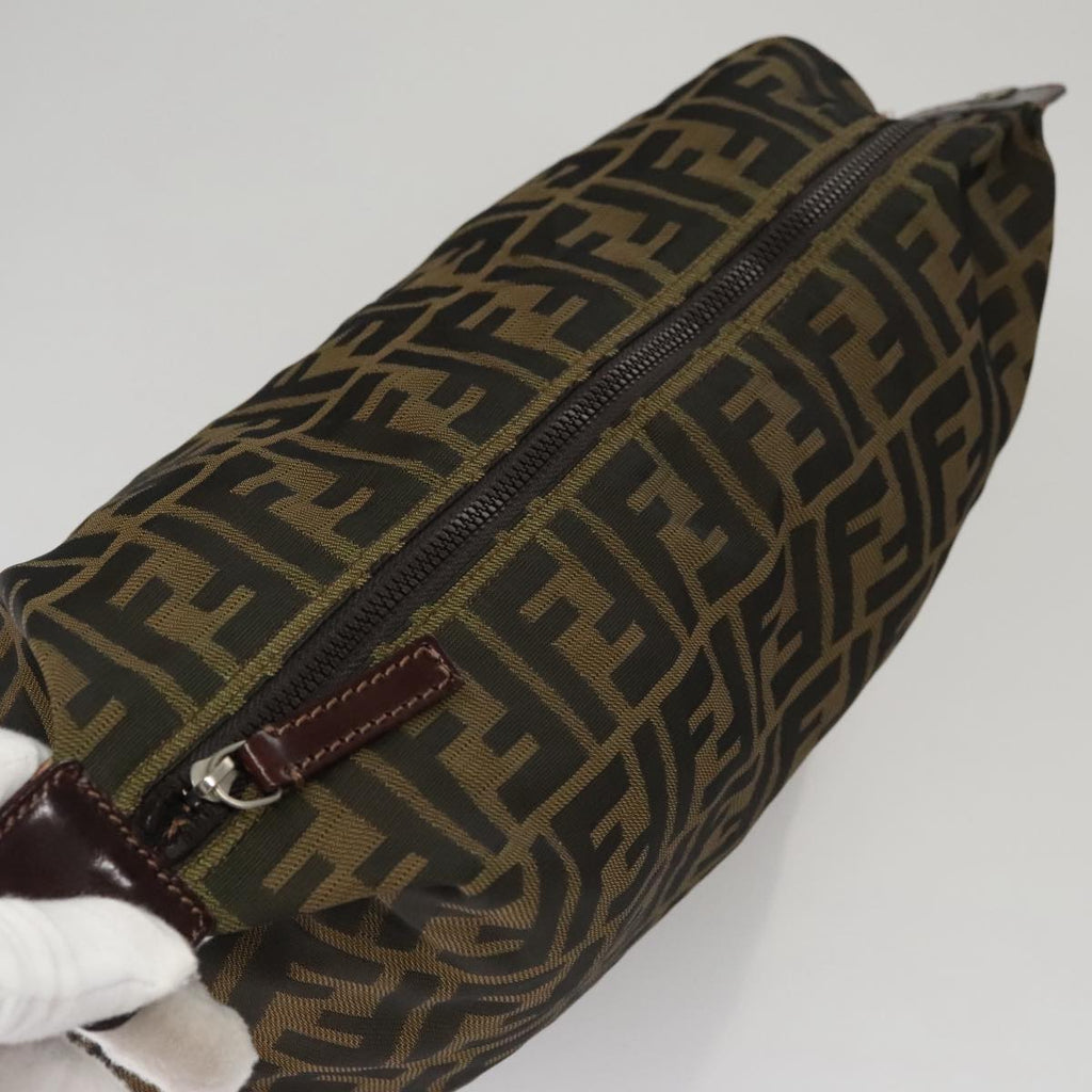 FENDI Zucca Canvas Pouch Brown Black ep7110