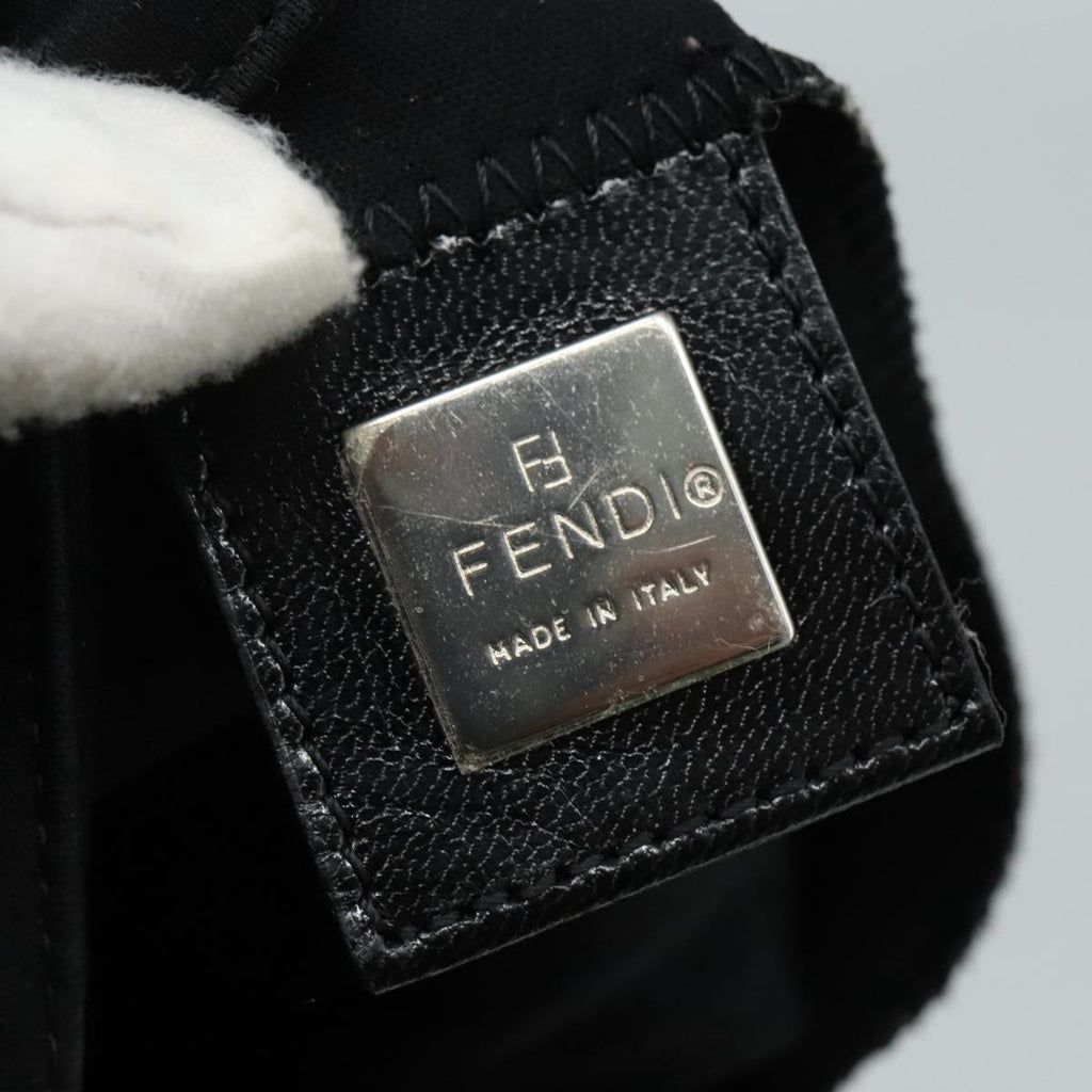 FENDI Mamma Baguette Shoulder Bag Nylon Black Silver ep7119