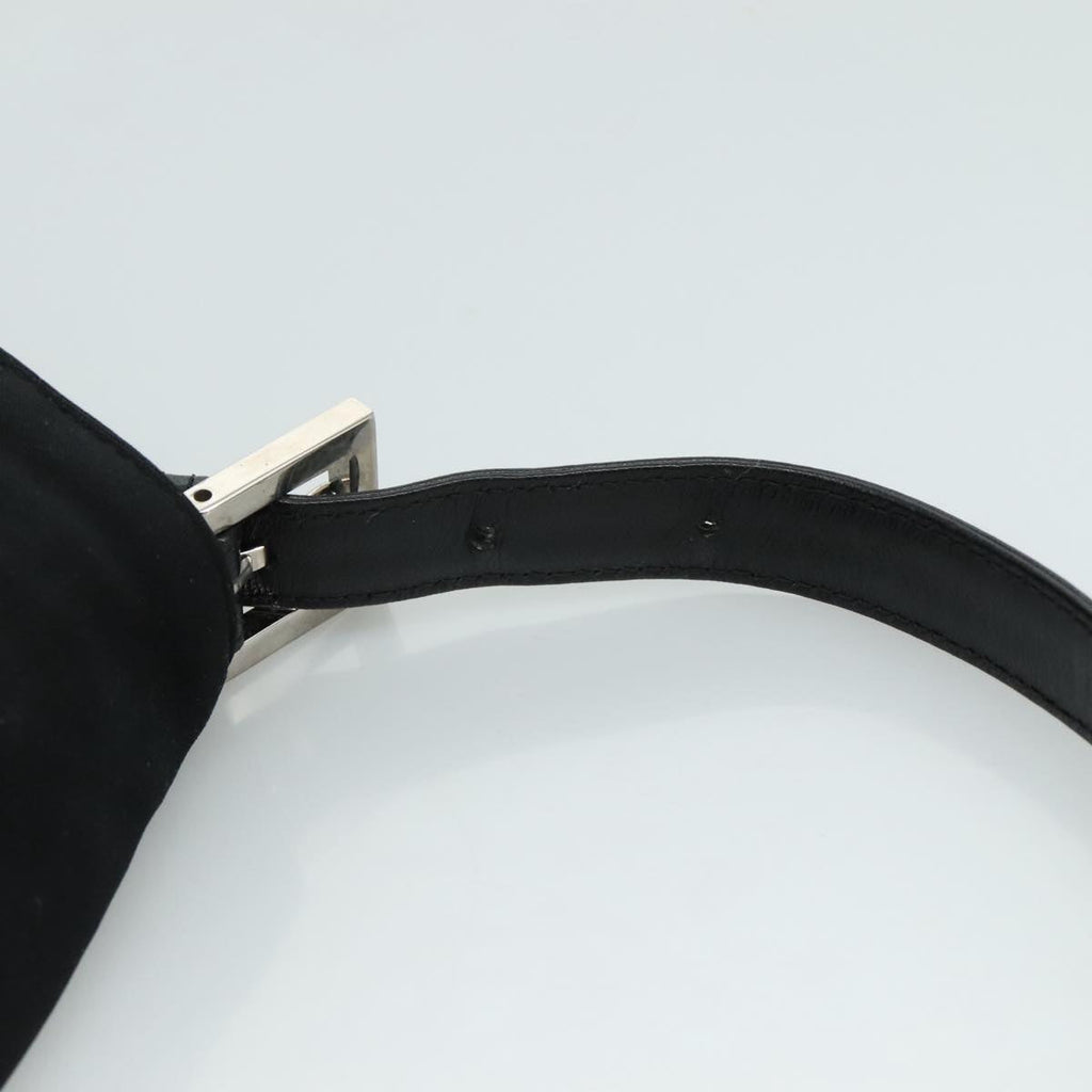 FENDI Mamma Baguette Shoulder Bag Nylon Black Silver ep7119