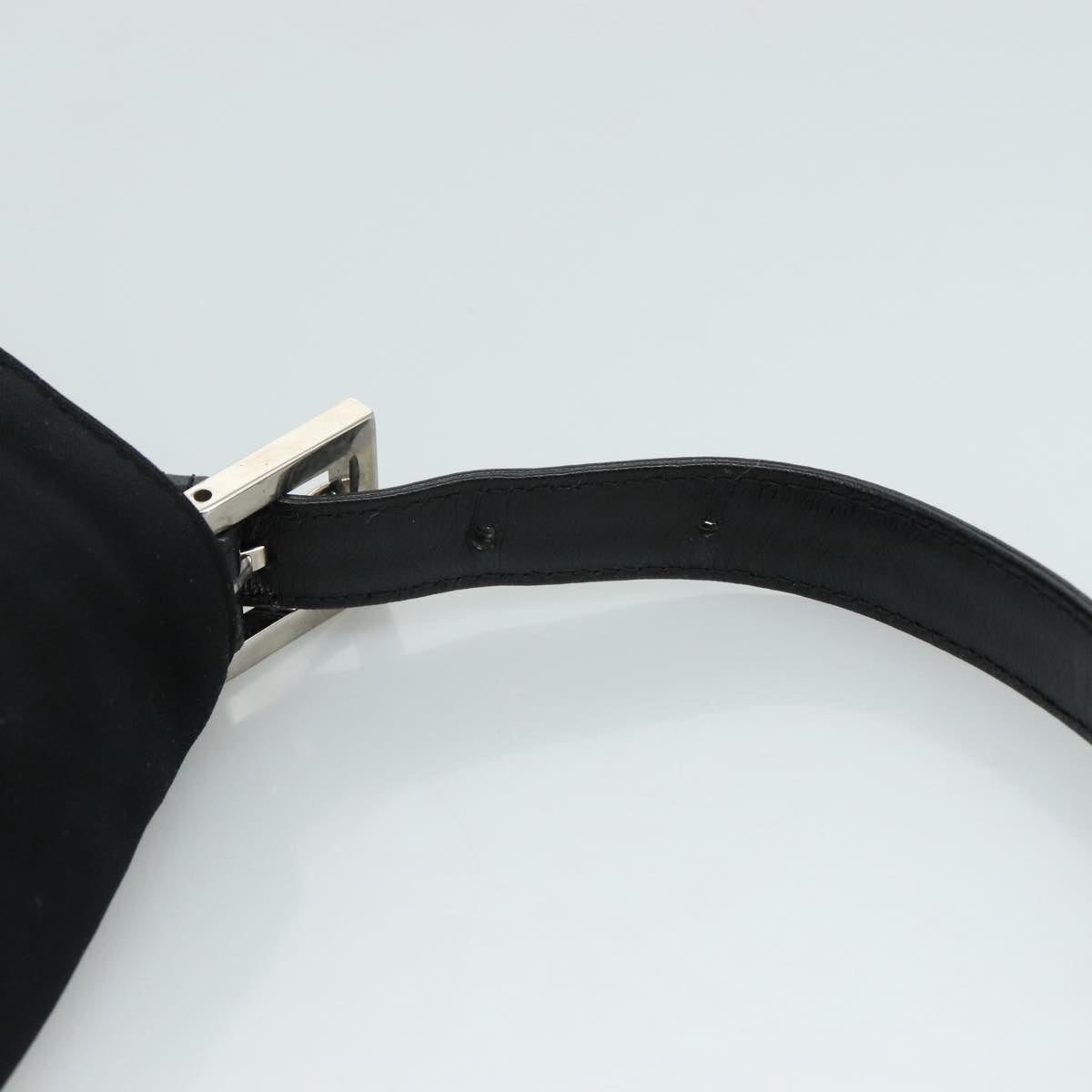 FENDI Mamma Baguette Shoulder Bag Nylon Black Silver ep7119