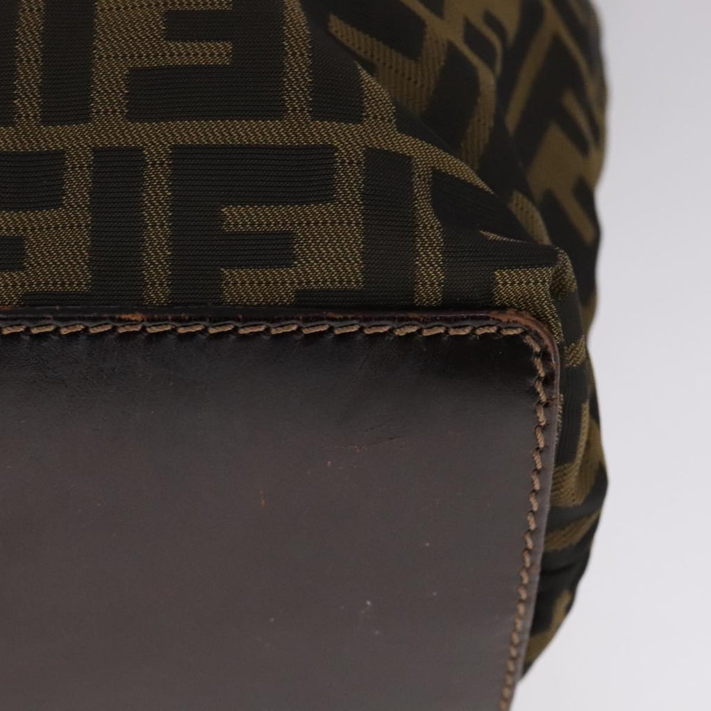 FENDI Zucca Canvas Hand Bag Brown Black ep7128
