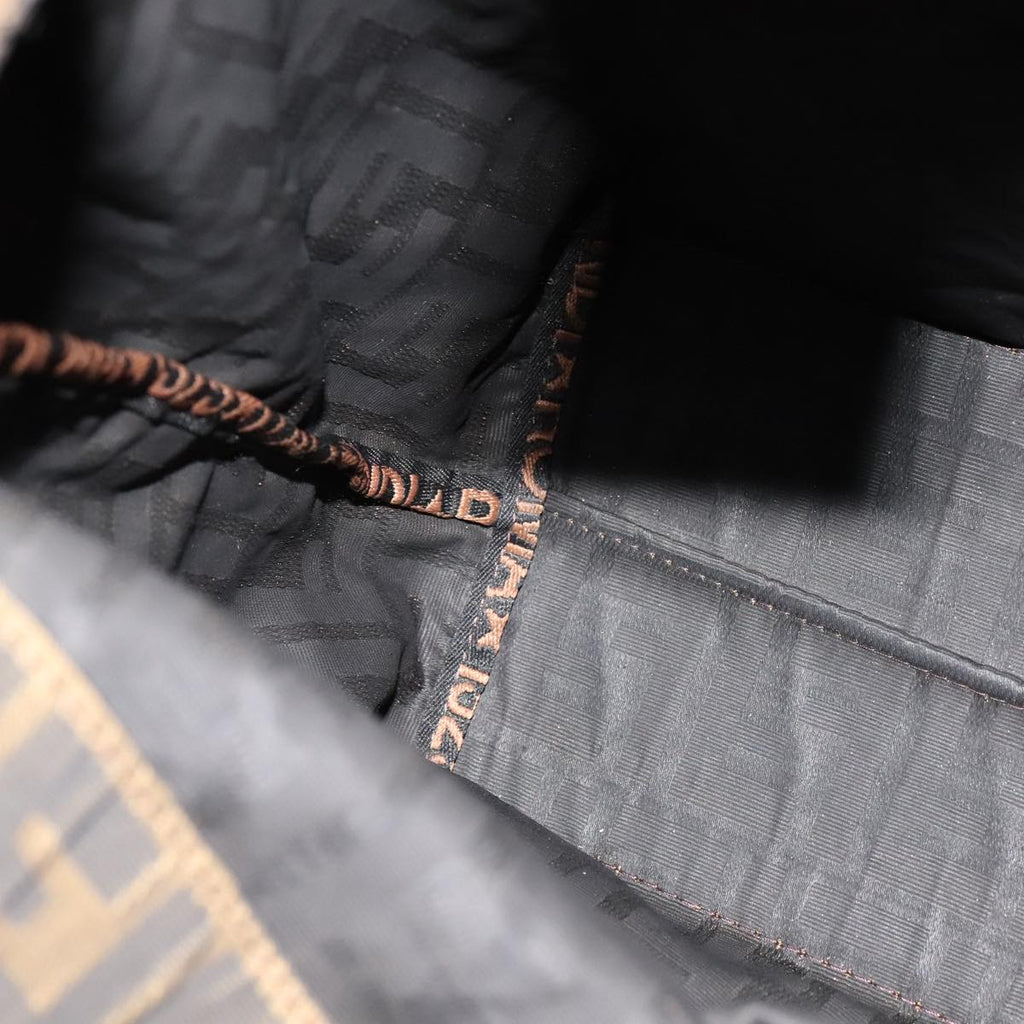 FENDI Zucca Canvas Hand Bag Brown Black ep7128