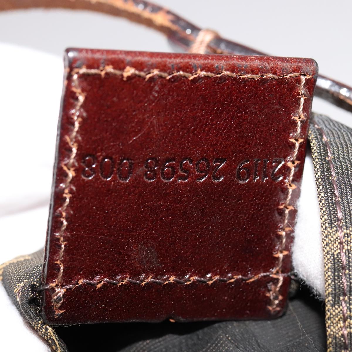 FENDI Zucca Canvas Hand Bag Brown Black ep7128