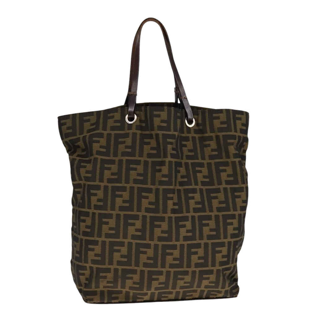 FENDI Zucca Canvas Hand Bag Brown Black ep7128