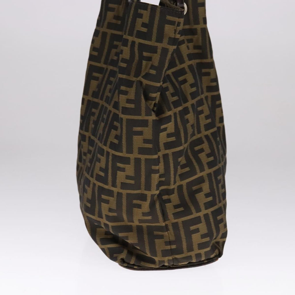 FENDI Zucca Canvas Hand Bag Brown Black ep7128