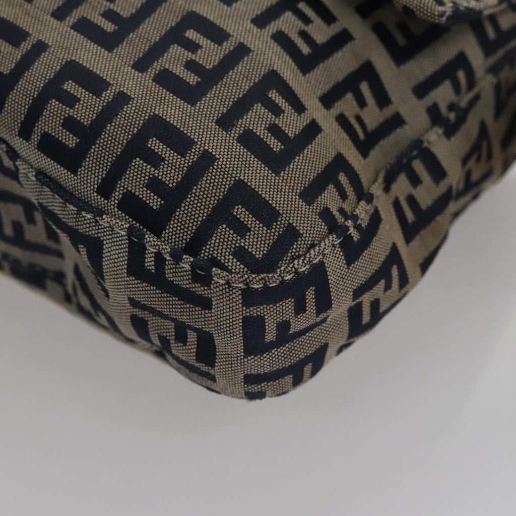 FENDI Zucchino Canvas Mamma Baguette Shoulder Bag Navy ep7212