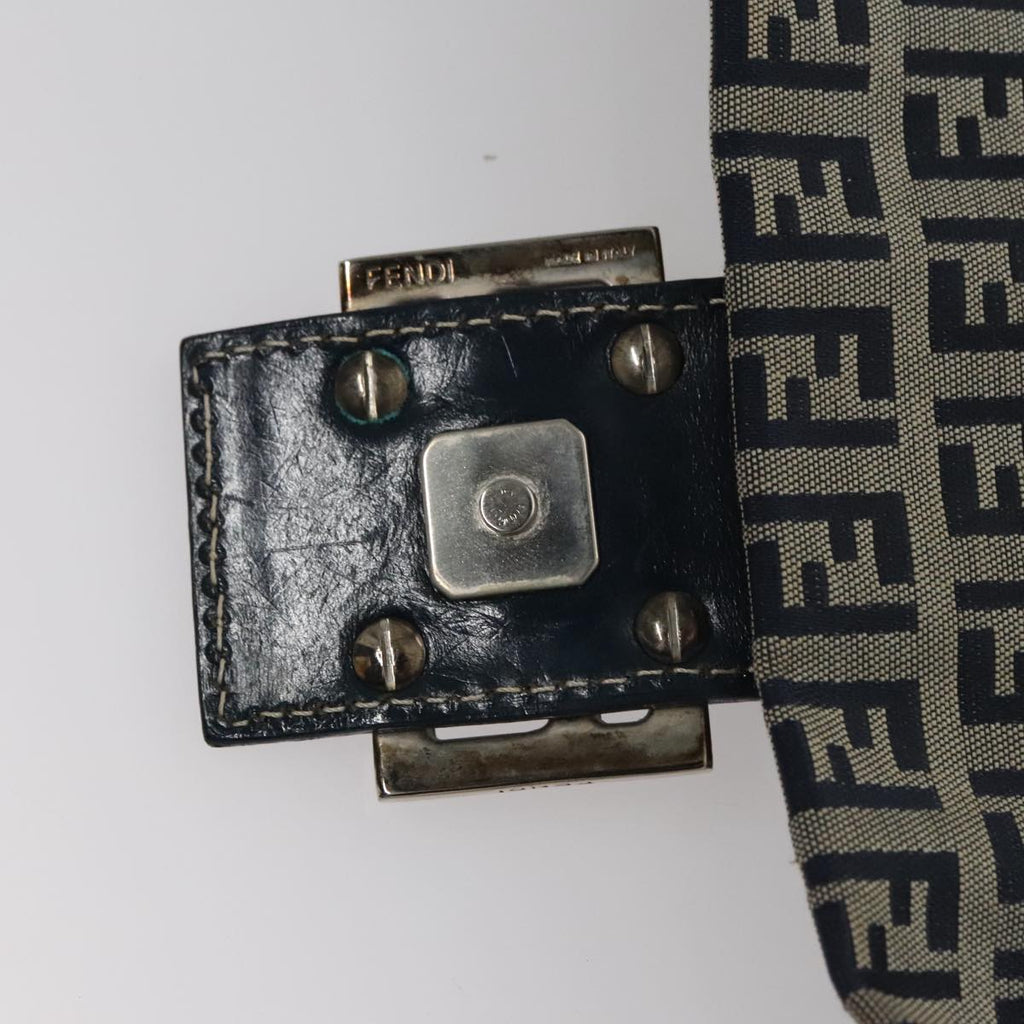 FENDI Zucchino Canvas Mamma Baguette Shoulder Bag Navy ep7212