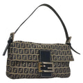FENDI Zucchino Canvas Mamma Baguette Shoulder Bag Navy ep7212