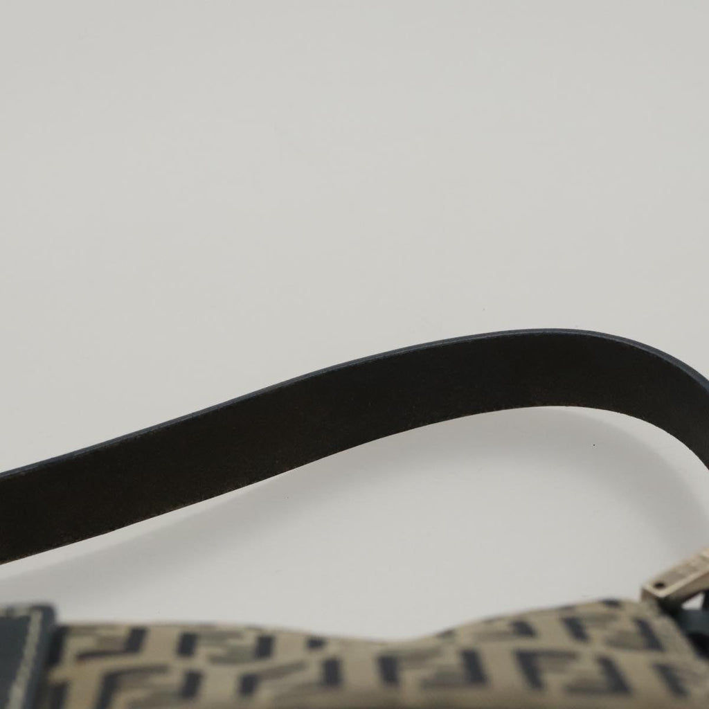 FENDI Zucchino Canvas Mamma Baguette Shoulder Bag Navy ep7212