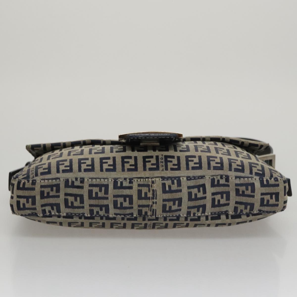 FENDI Zucchino Canvas Mamma Baguette Shoulder Bag Navy ep7212