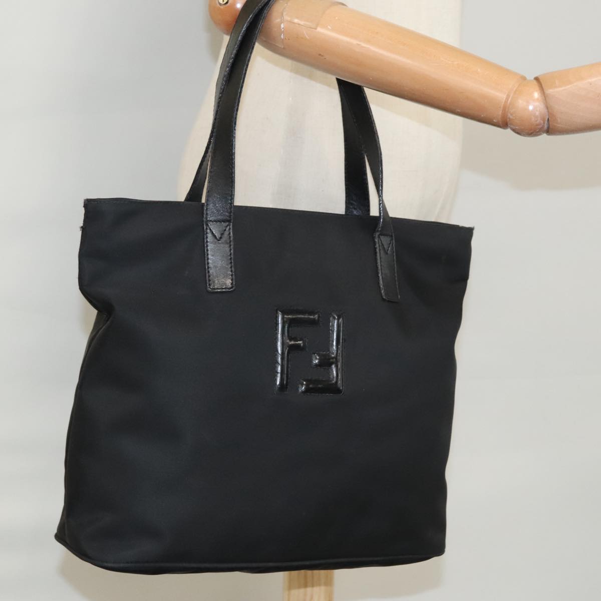 FENDI Hand Bag Nylon 2way Black ep7213