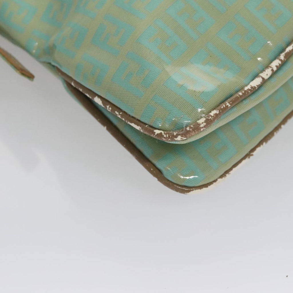 FENDI Zucchino Mamma Baguette Shoulder Bag Coated Canvas Peppermint ep7217