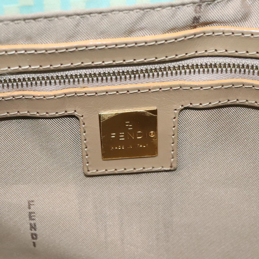 FENDI Zucchino Mamma Baguette Shoulder Bag Coated Canvas Peppermint ep7217