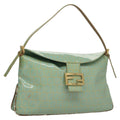 FENDI Zucchino Mamma Baguette Shoulder Bag Coated Canvas Peppermint ep7217