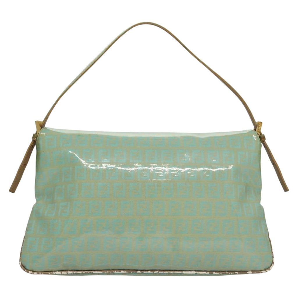 FENDI Zucchino Mamma Baguette Shoulder Bag Coated Canvas Peppermint ep7217