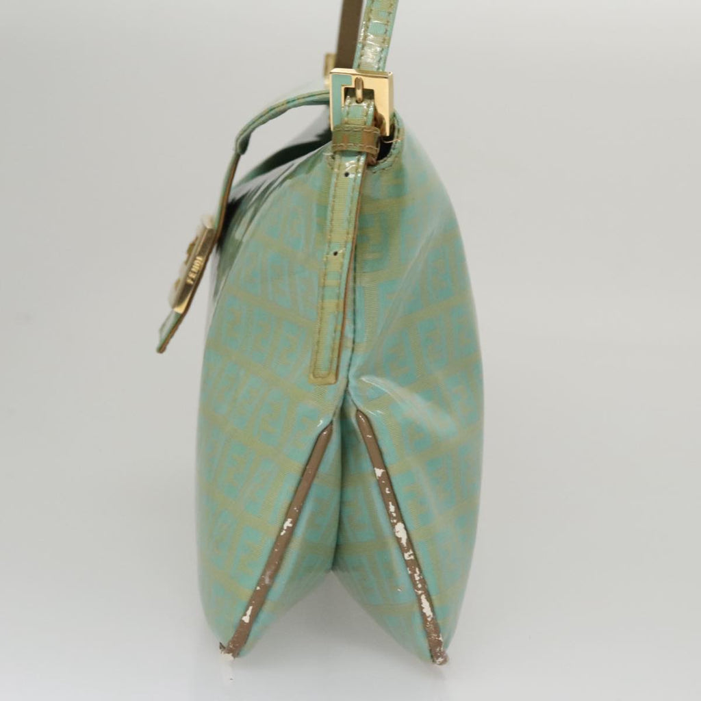 FENDI Zucchino Mamma Baguette Shoulder Bag Coated Canvas Peppermint ep7217