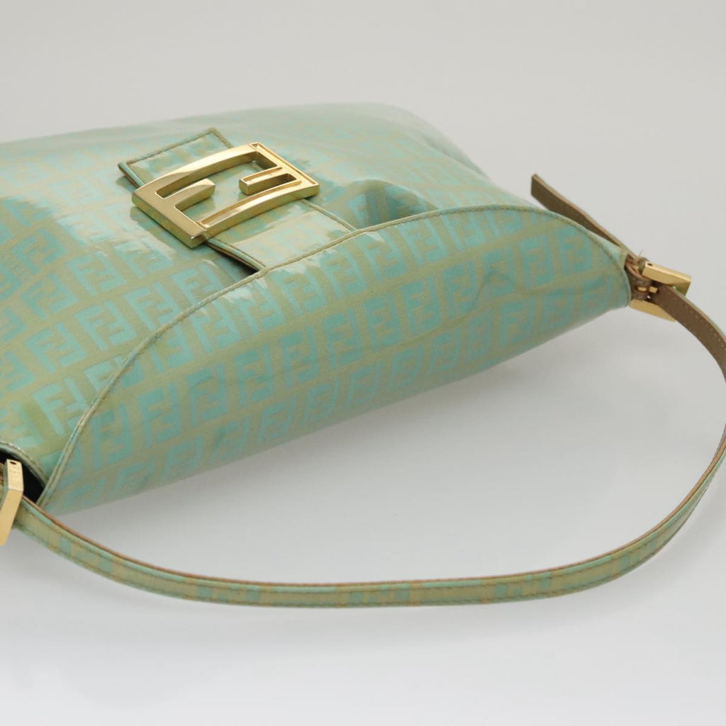 FENDI Zucchino Mamma Baguette Shoulder Bag Coated Canvas Peppermint ep7217