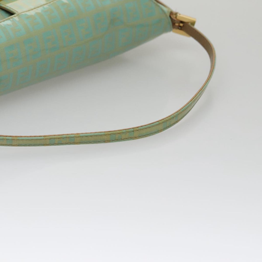 FENDI Zucchino Mamma Baguette Shoulder Bag Coated Canvas Peppermint ep7217