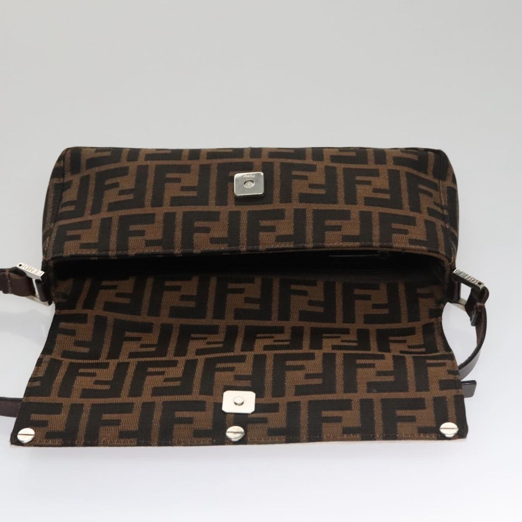 FENDI Zucca Canvas Shoulder Bag Brown ep7236
