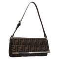 FENDI Zucca Canvas Shoulder Bag Brown ep7236