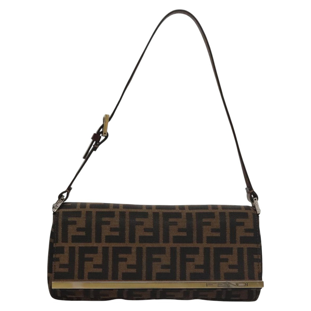 FENDI Zucca Canvas Shoulder Bag Brown ep7236