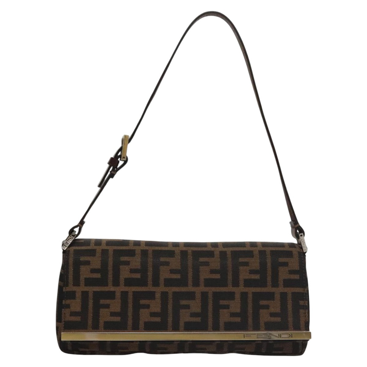 FENDI Zucca Canvas Shoulder Bag Brown ep7236