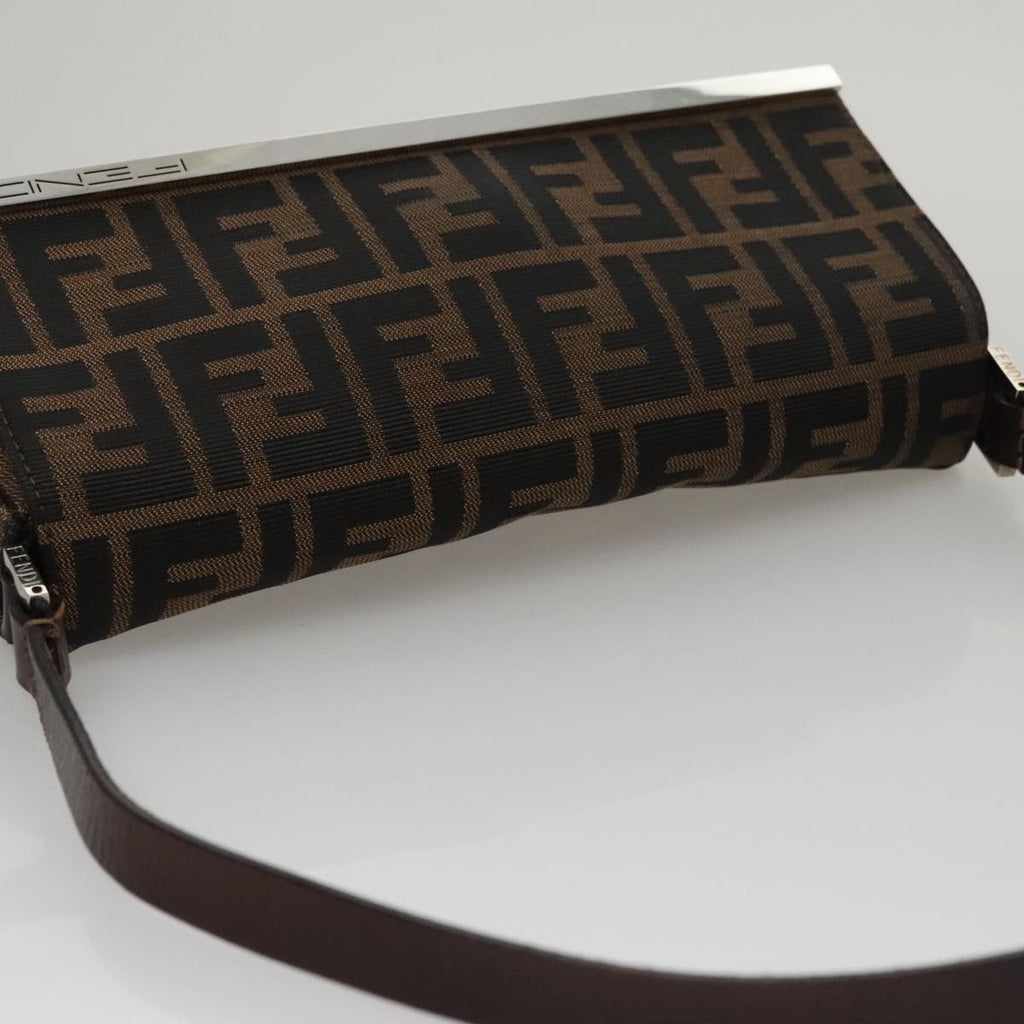 FENDI Zucca Canvas Shoulder Bag Brown ep7236