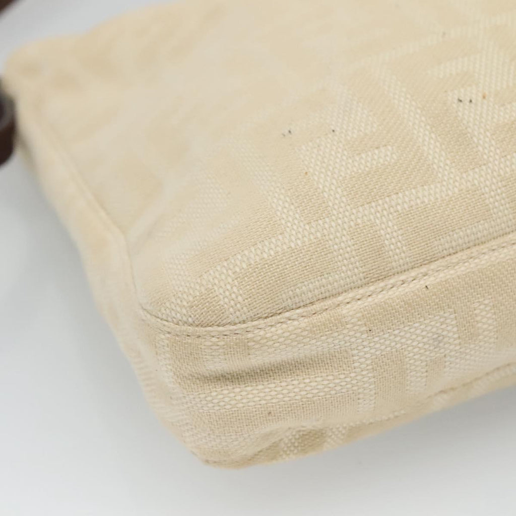 FENDI Zucca Canvas Shoulder Bag Beige ep7339