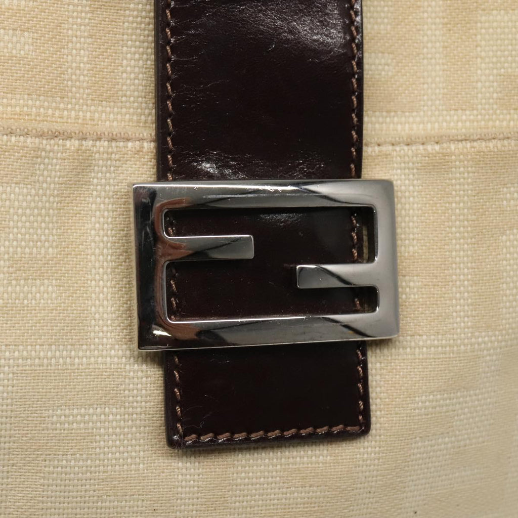 FENDI Zucca Canvas Shoulder Bag Beige ep7339