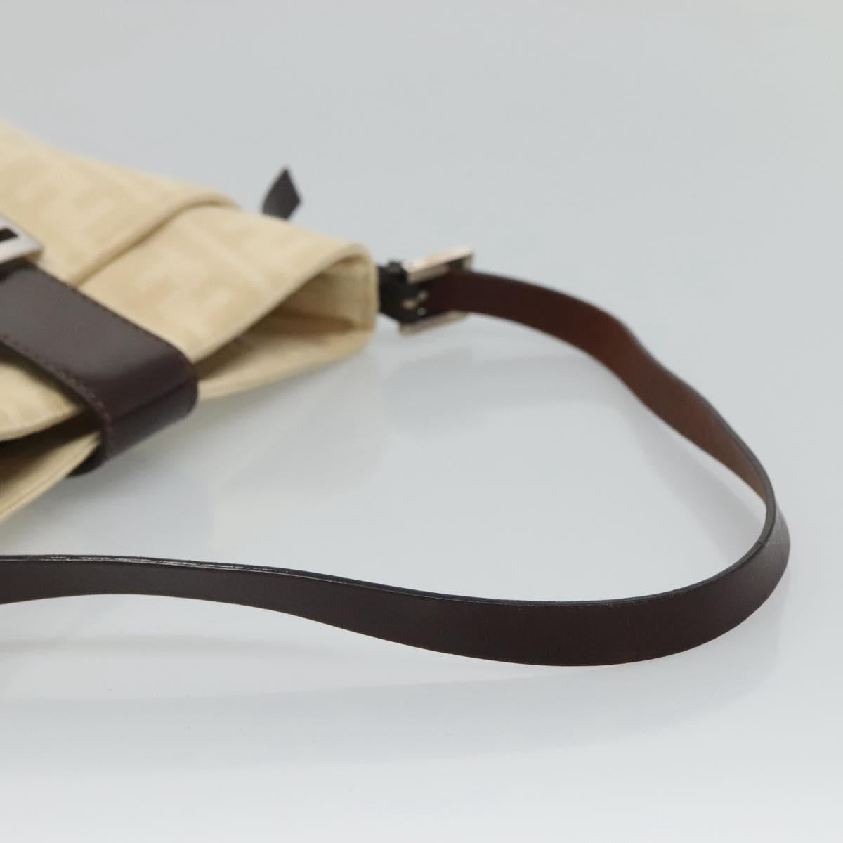 FENDI Zucca Canvas Shoulder Bag Beige ep7339