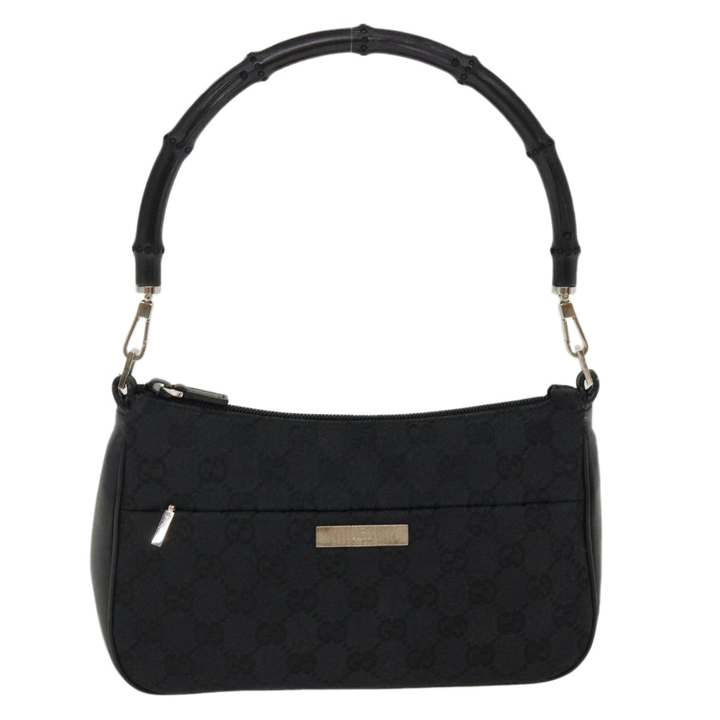 GUCCI GG Canvas Bamboo Hand Bag Black 001.3870 001274 ep811
