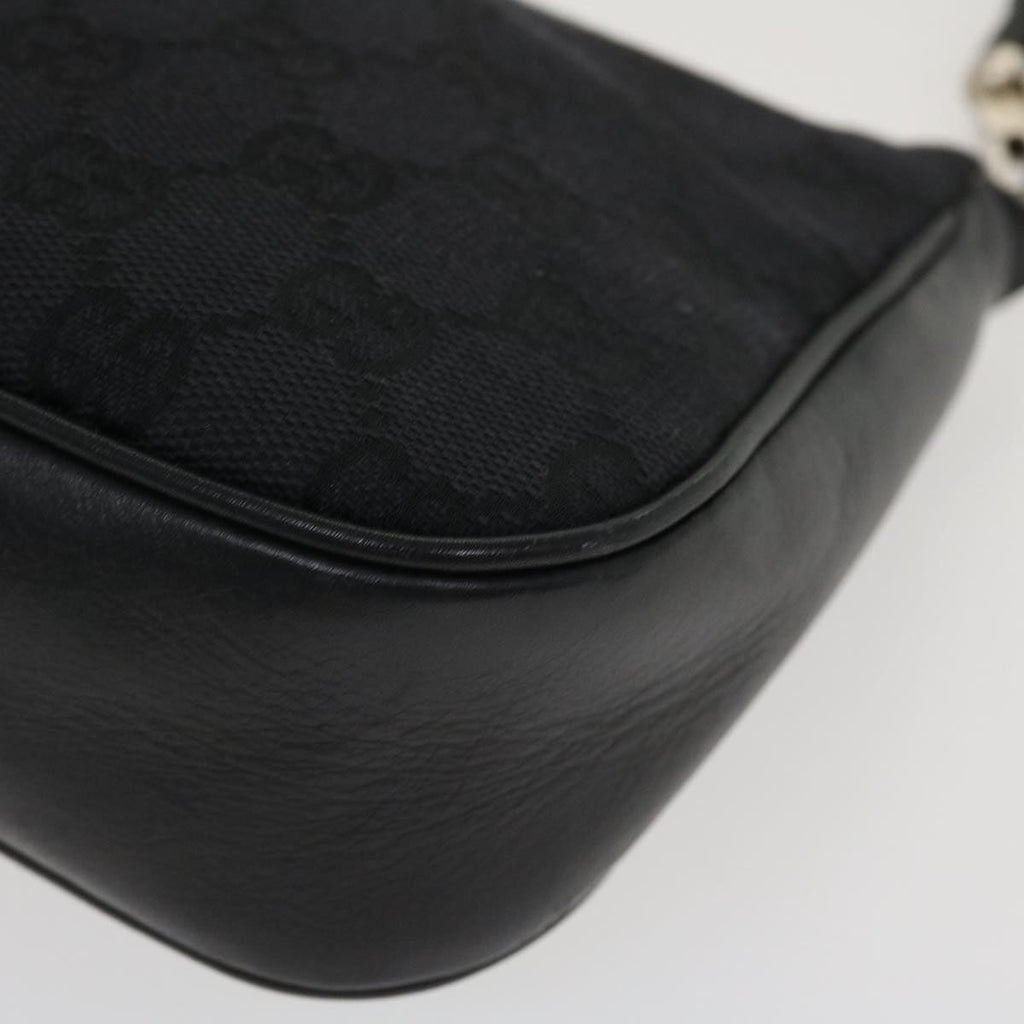 GUCCI GG Canvas Bamboo Hand Bag Black 001.3870 001274 ep811