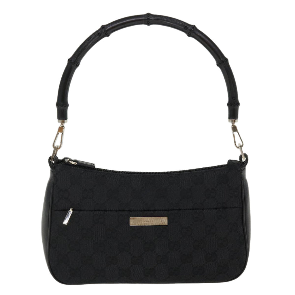 GUCCI GG Canvas Bamboo Hand Bag Black 001.3870 001274 ep811
