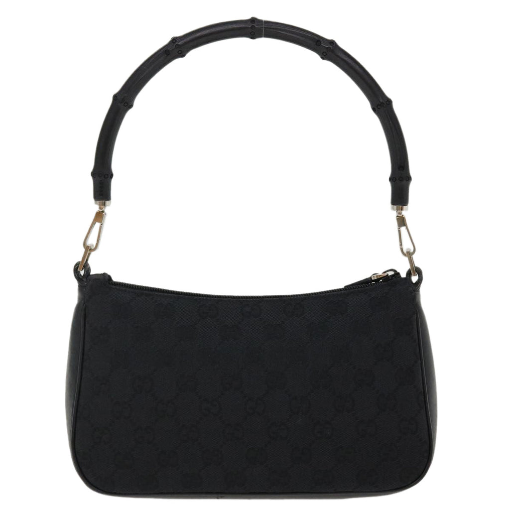 GUCCI GG Canvas Bamboo Hand Bag Black 001.3870 001274 ep811