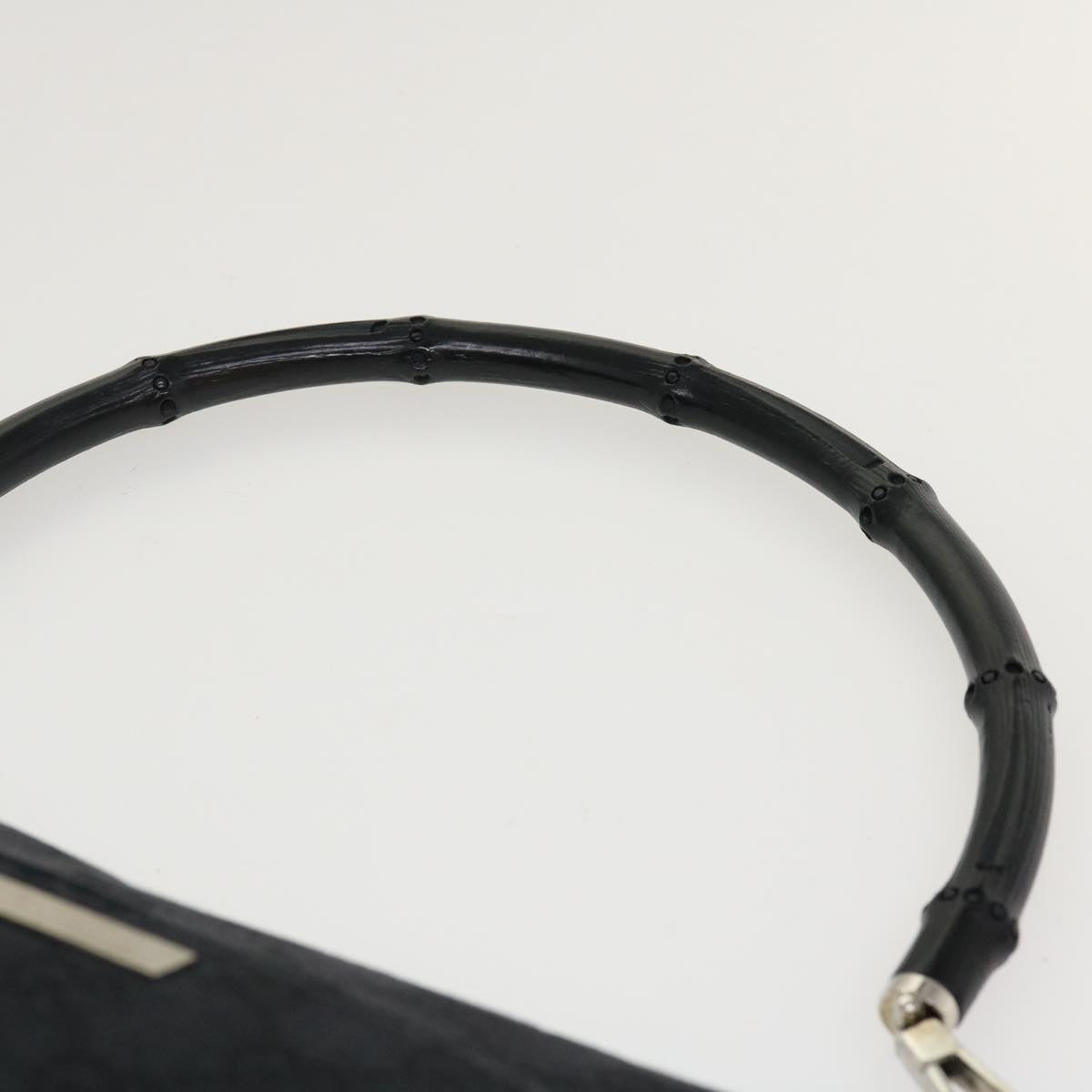 GUCCI GG Canvas Bamboo Hand Bag Black 001.3870 001274 ep811