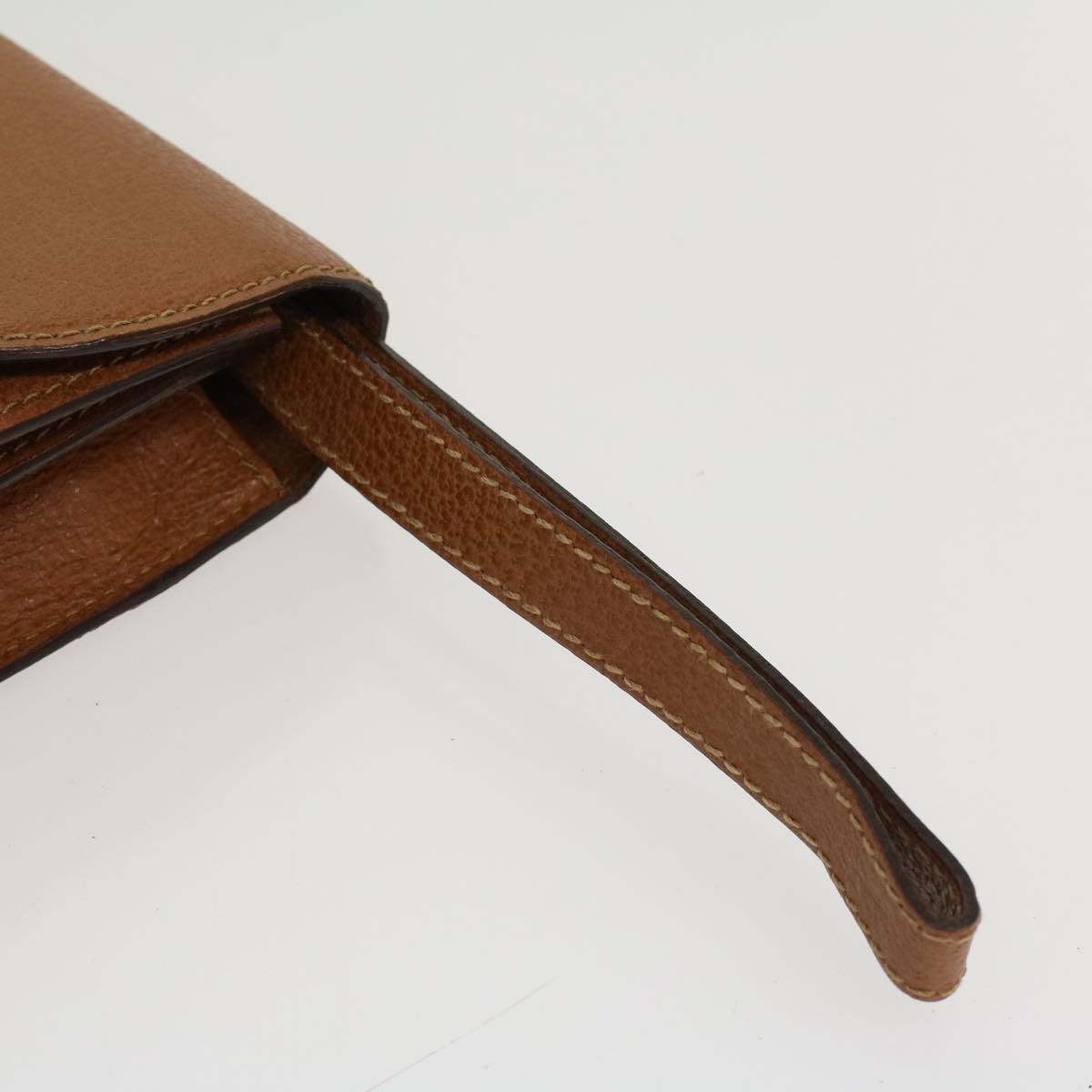 GUCCI Clutch Bag Leather Brown ep904