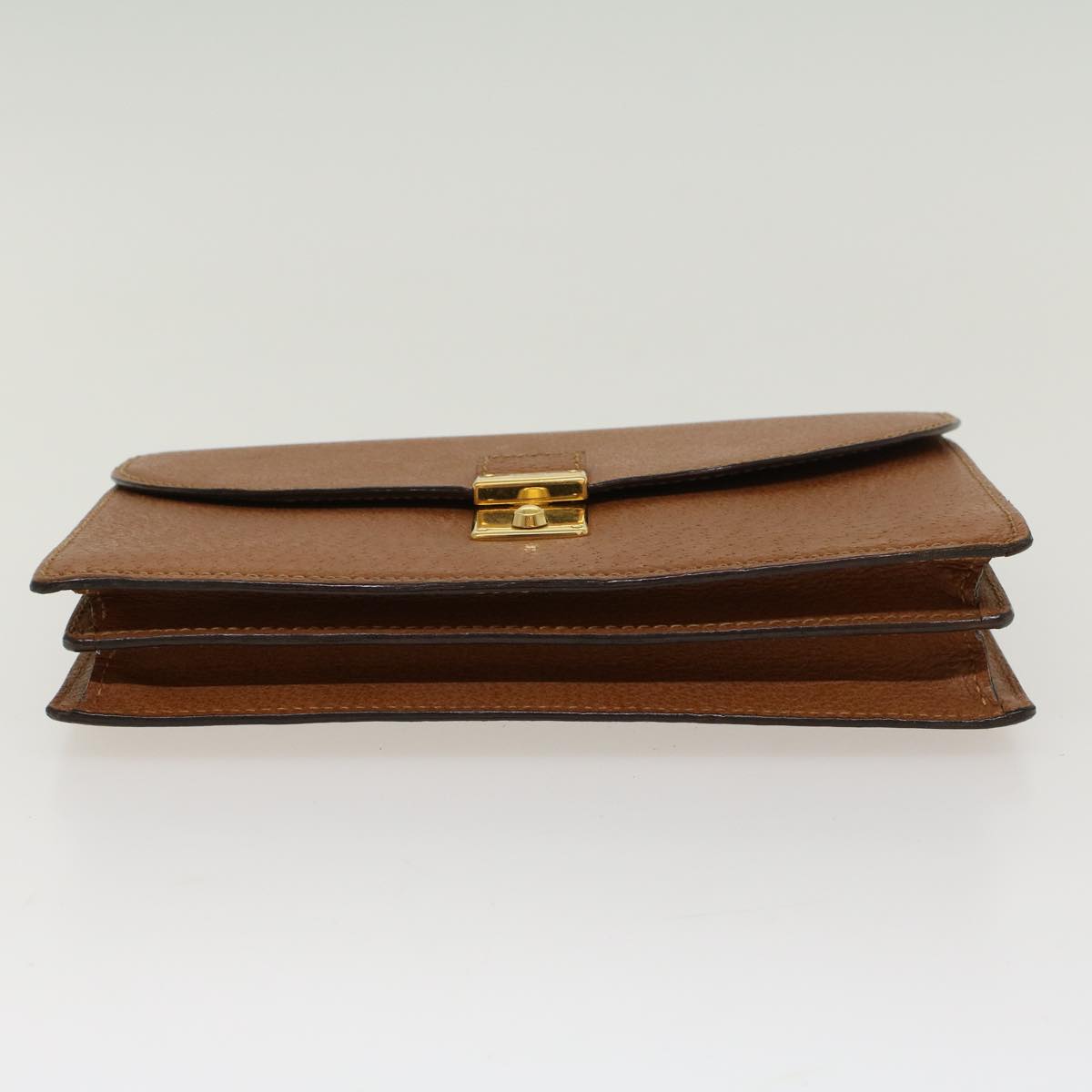 GUCCI Clutch Bag Leather Brown ep904