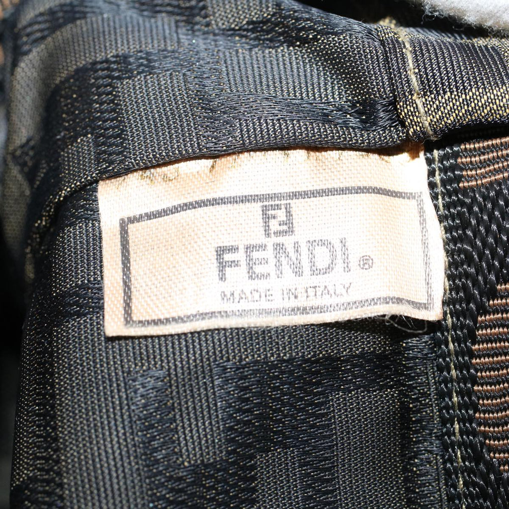 FENDI Zucca Canvas Tote Bag Black Brown ep938