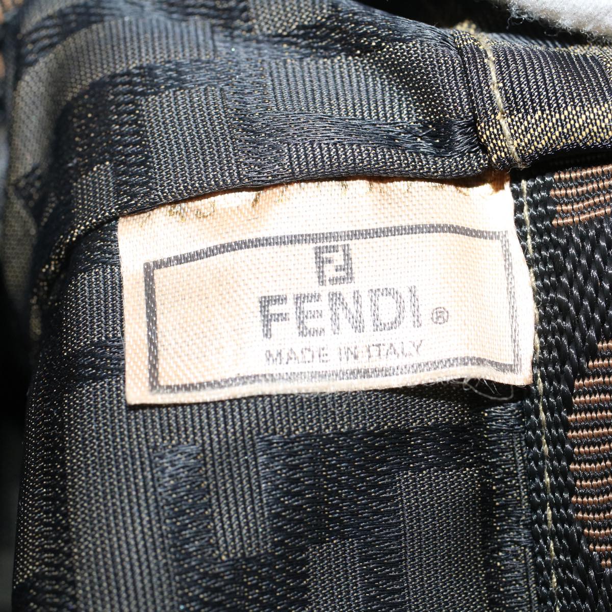 FENDI Zucca Canvas Tote Bag Black Brown ep938