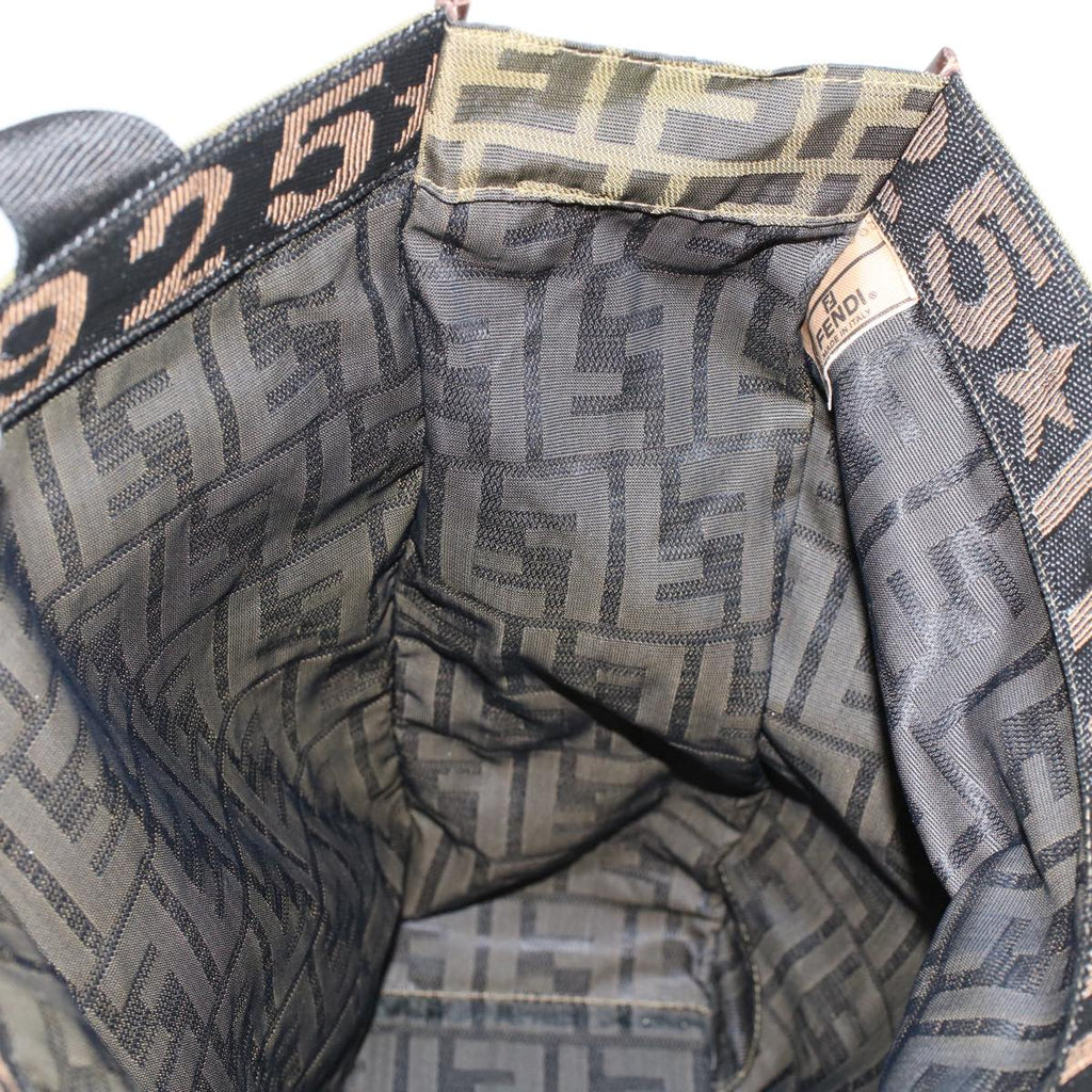 FENDI Zucca Canvas Tote Bag Black Brown ep938