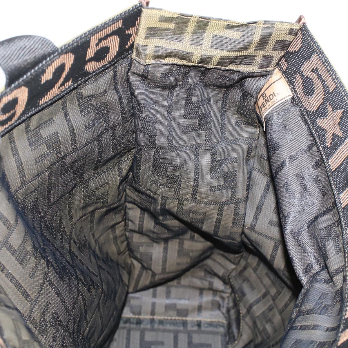 FENDI Zucca Canvas Tote Bag Black Brown ep938