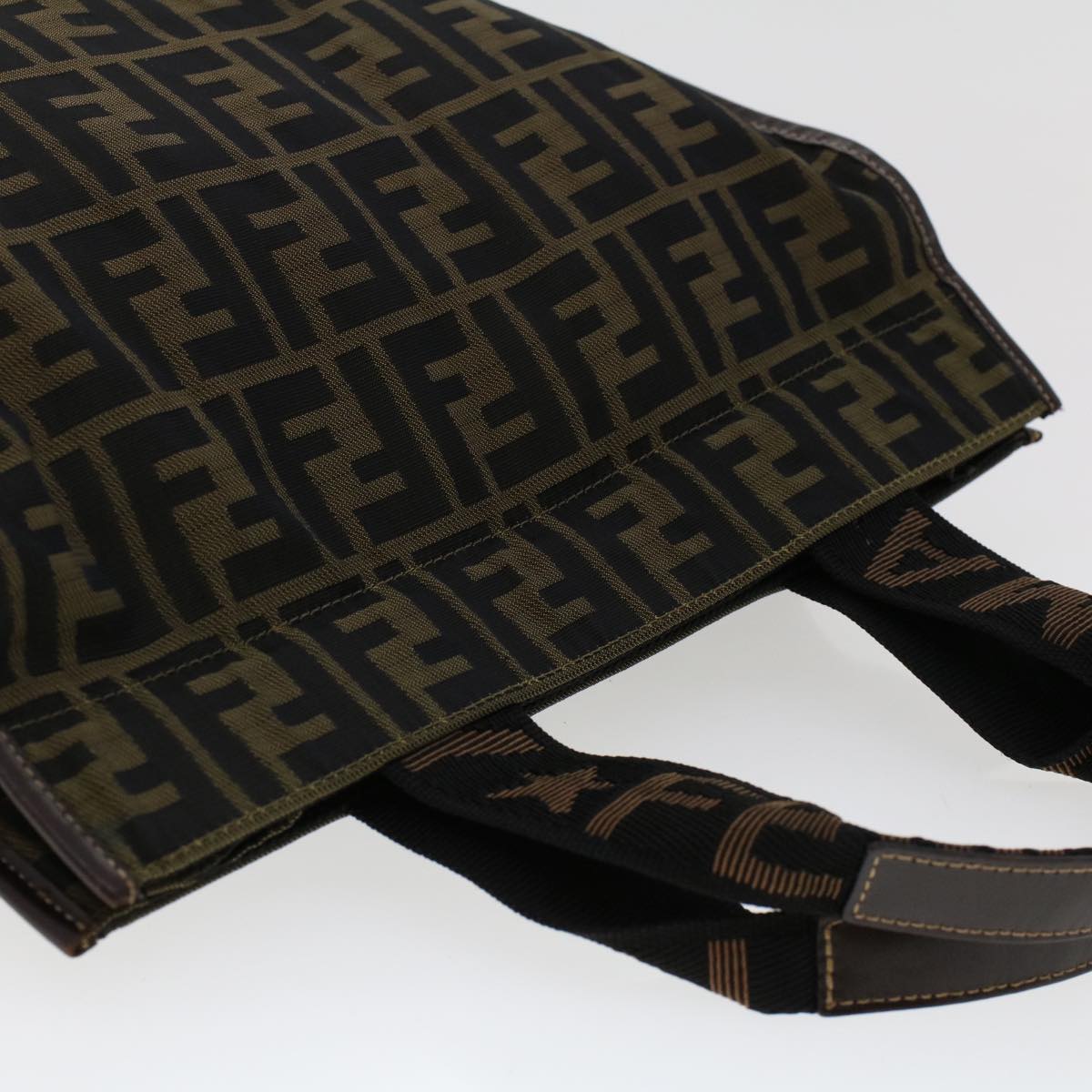 FENDI Zucca Canvas Tote Bag Black Brown ep938