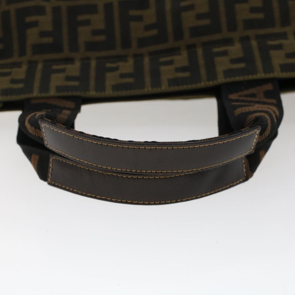 FENDI Zucca Canvas Tote Bag Black Brown ep938