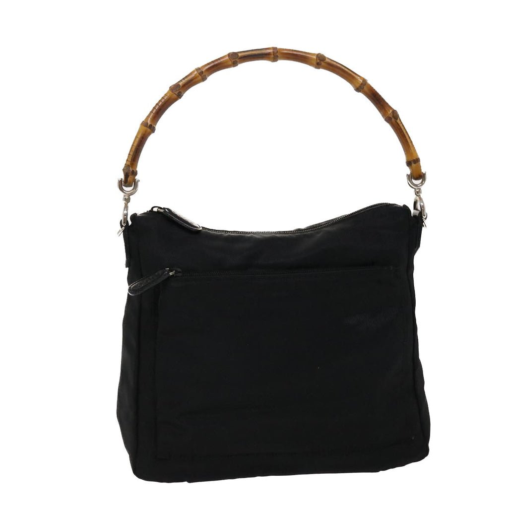 GUCCI Bamboo Shoulder Bag Nylon Black 000•2032•0509 ep970