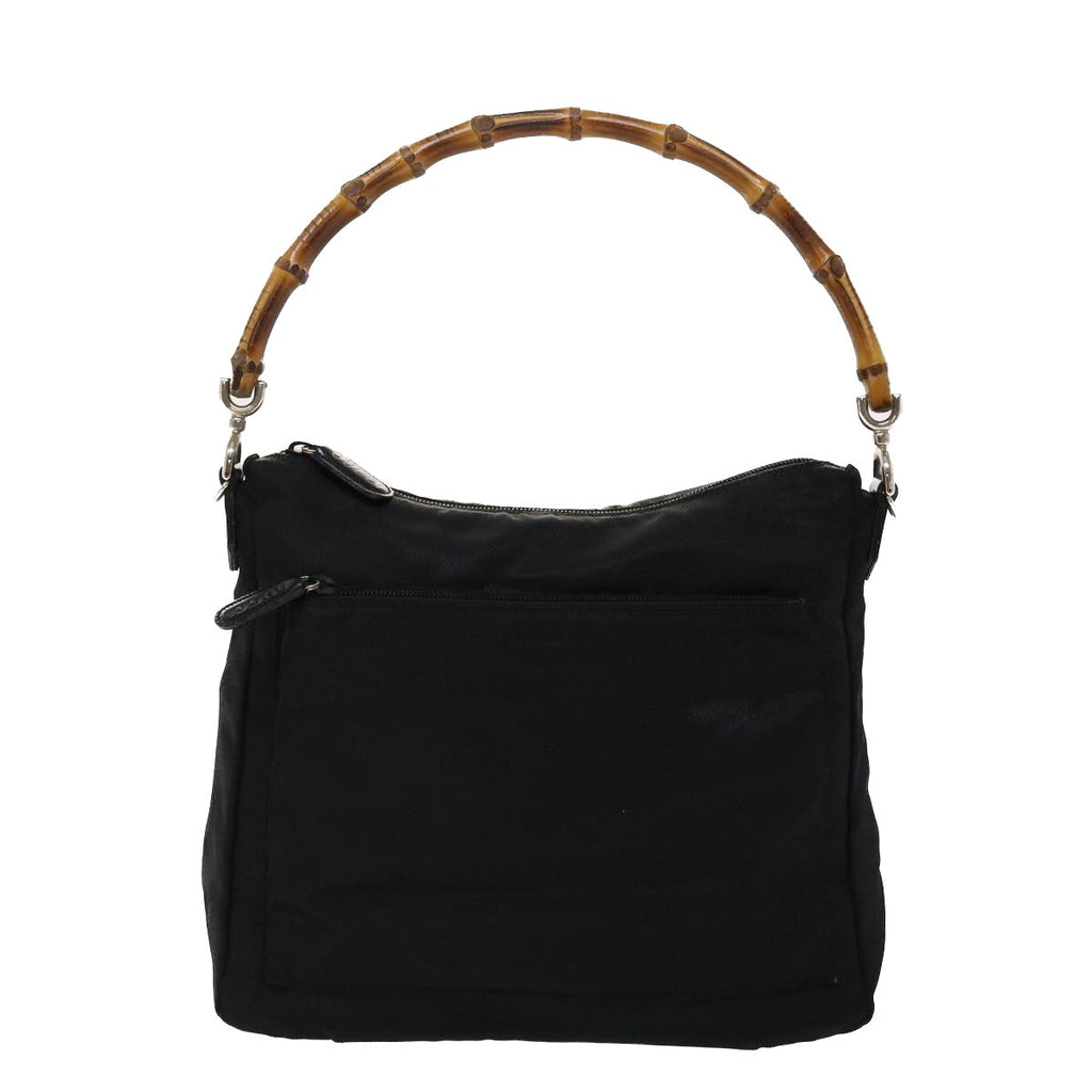 GUCCI Bamboo Shoulder Bag Nylon Black 000•2032•0509 ep970
